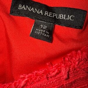 Red frayed hem dress